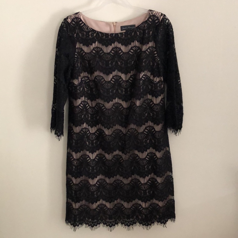 Jessica Howard Black and Cream Lace Dress